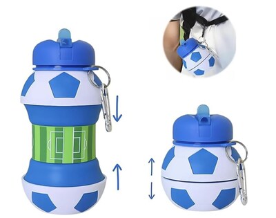 Foto 3 | Foto 3 | Botella Agua Plegable Xtellar Deportiva Forma De Balón Fútbol