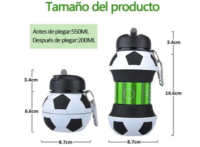 Foto 2 | Foto 2 | Botella Agua Plegable Xtellar Deportiva Forma De Balón Fútbol