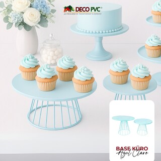 Foto 3 | Foto 3 | Base Kuro Para Pastel / Set 2pzas / Decoración Para Eventos Azul Claro