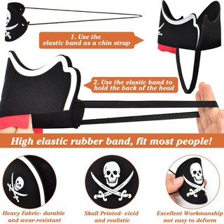 Foto 3 | Foto 3 | Set De Disfraces De Pirata Halatool 72 Piezas Para Niños: Sombreros Bigotes - Venta Internacional.