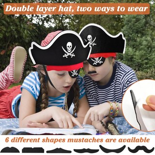 Foto 4 | Foto 4 | Set De Disfraces De Pirata Halatool 72 Piezas Para Niños: Sombreros Bigotes - Venta Internacional.