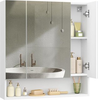 Foto 1 | Foto 1 | Armario De Baño Con Puertas De Espejo Armario De Pared Con Estantes Ajustables