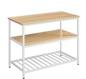 Isla De Cocina Con Encimera Grande Estantería De Cocina 3 Niveles Marco De Acero