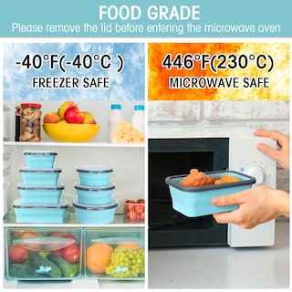 Foto 4 | Foto 4 | Recipientes De Almacenamiento De Alimentos Yaomiao  Paquete De 16 Con Tapa De Silicona - Venta Internacional.