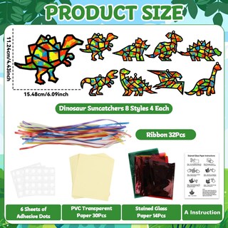 Foto 2 | Foto 2 | Kit De Manualidades Con Dinosaurios Suncatchers Lonfliness 32 Juegos De Bricolaje Para Niños - Venta Internacional.