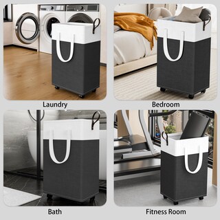 Foto 7 | Foto 7 | Cesta De Lavandería Homehacks Rolling  Impermeable  90 L  Con Ruedas - Venta Internacional.