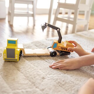 Foto 5 | Foto 5 | Set De Vehículos Melissa & Doug Para Remolque Y Excavadora De Madera 3 Piezas - Venta Internacional.