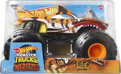 Foto 6 | Foto 6 | Toy Monster Trucks Hot Wheels Tiger Shark 1:24 Para Niños - Venta Internacional.