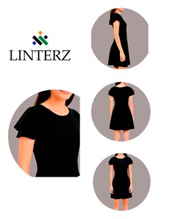 Foto 6 | Foto 6 | Vestido Linterz España Negro Corto Casual de Moda para Dama