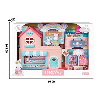 Foto 3 | Foto 3 | Juguete Set Casa De Muñecas Conejitos Con Terraza Tienda Muebles Accesorios Y Figuras Incluidas