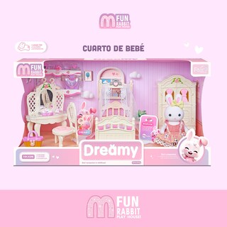 Foto 2 | Foto 2 | Juguete Set Casa De Muñecas Conejitos Dormitorio Con Muebles Y Figuras Incluidas