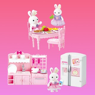 Foto 1 | Foto 1 | Juguete Casa De Muñecas Set Casa De Conejitos Cocina Con Refrigerador Mesa Accesorios Y Figuras Incluidas