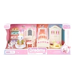 Juguete Set Casa De Muñecas Dormitorio Con Muebles Accesorios Y Conejitos Incluidos