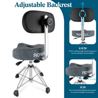 Foto 4 | Foto 4 | Trono De Tambor Rowell Hidráulico Con Ajuste De Altura Del Respaldo. Azul - Venta Internacional.
