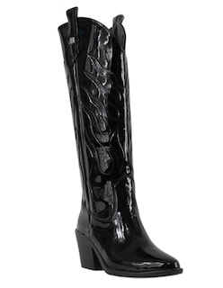 Foto 1 | Foto 1 | Bota Vaquera De Charol Tacon Cuadrado Juvenil Moda Cowboy Rodeo