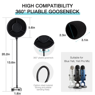 Foto 5 | Foto 5 | Parabrisas De Espuma Pop Filter Para Micrófono Blue Yeti - Venta Internacional.