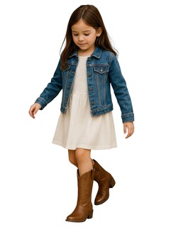 Foto 6 | Foto 6 | Botas Vaqueras Para Niña Bordadas Moda Comodas Cowboy Tacon Cuadrado Rodeo