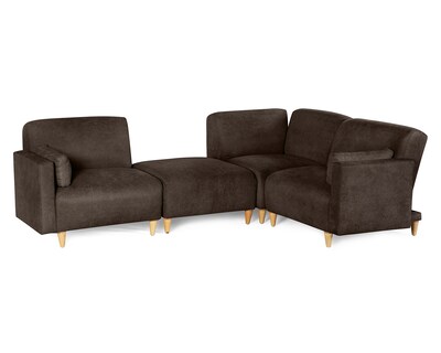 Foto 1 | Foto 1 | Sala De 4 Modúlos Makora Zavian Con Memory Foam Color Chocolate Chenille Respaldo Reclinable De 3 Posiciones