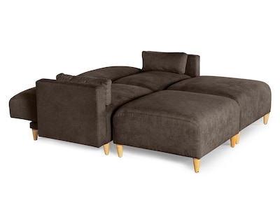 Foto 3 | Foto 3 | Sala De 4 Modúlos Makora Zavian Con Memory Foam Color Chocolate Chenille Respaldo Reclinable De 3 Posiciones