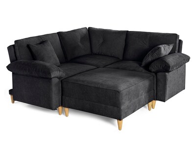 Foto 4 | Foto 4 | Sala De 4 Modúlos Makora Maristella Con Memory Foam Color Negro Chenille Respaldo Reclinable De 3 Posiciones