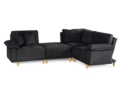 Foto 5 | Foto 5 | Sala De 4 Modúlos Makora Maristella Con Memory Foam Color Negro Chenille Respaldo Reclinable De 3 Posiciones