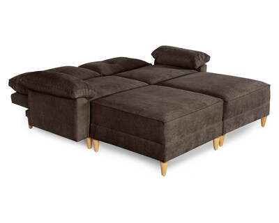 Foto 3 | Foto 3 | Sala De 4 Modúlos Makora Maristella Con Memory Foam Color Chocolate Chenille Respaldo Reclinable De 3 Posiciones