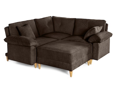 Foto 4 | Foto 4 | Sala De 4 Modúlos Makora Maristella Con Memory Foam Color Chocolate Chenille Respaldo Reclinable De 3 Posiciones