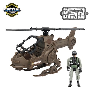 Foto 3 | Foto 3 | Juguete Helicóptero Militar De Combate Con Figura De Soldado Y Accesorios