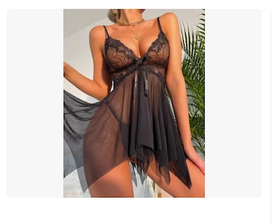 Foto 3 | Foto 3 | Lencería Babydoll Encaje Vestido Camisón Con Liguero Y Tanga