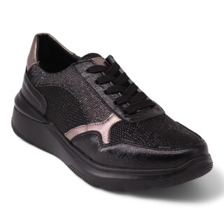 Foto 1 | Foto 1 | Tenis Negro De Piel Para Mujer Elsa 01