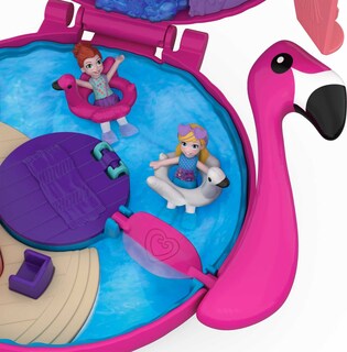 Foto 4 | Foto 4 | Playset Polly Pocket Compact Flamingo Floatie Con 2 Muñecas - Venta Internacional.