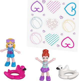 Foto 5 | Foto 5 | Playset Polly Pocket Compact Flamingo Floatie Con 2 Muñecas - Venta Internacional.