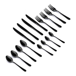 Foto 1 | Foto 1 | Set De Cubiertos Ideen 16 Piezas Negro – Para 4 Personas