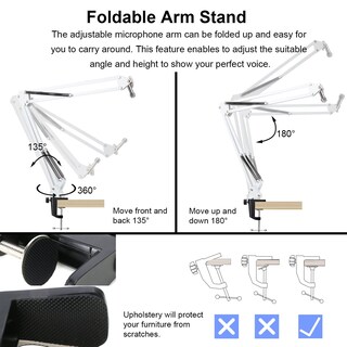 Foto 4 | Foto 4 | Soporte Mic Boom Con Filtro Pop Para Razer Seiren Mini Color Blanco - Venta Internacional.