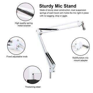 Foto 5 | Foto 5 | Soporte Mic Boom Con Filtro Pop Para Razer Seiren Mini Color Blanco - Venta Internacional.