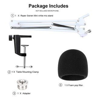 Foto 6 | Foto 6 | Soporte Mic Boom Con Filtro Pop Para Razer Seiren Mini Color Blanco - Venta Internacional.
