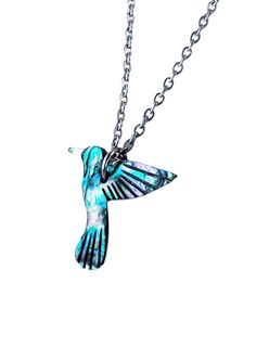 Foto 2 | Foto 2 | Collar Plata Con Dije De Colibrí Tornasol– Mirlo Blanco