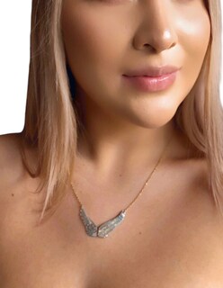 Foto 3 | Foto 3 | Collar Dorado Con Dije De Alas De Ángel - Mirlo Blanco