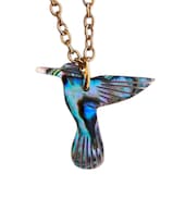 Collar Dorado Con Dije De Colibrí Tornasol – Mirlo Blanco