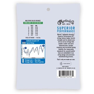 Foto 2 | Foto 2 | Cuerdas Para Guitarra Martin Authentic Acoustic Extra Light 10-47 - Venta Internacional.