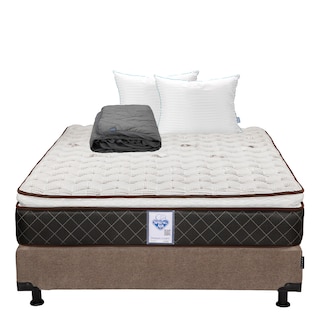 Foto 1 | Foto 1 | Colchón Spring Air Minesota Queen Size+Box Dicasa Café+Almohada Royal Twin+Protector Lux