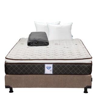 Foto 1 | Foto 1 | Colchón Spring Air Minesota Individual+Box Dicasa Café+Almohada Royal Twin+Protector Lux