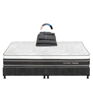 Foto 1 | Foto 1 | Colchón Restonic Ergosum + Box Dicasa King Size + Sábanas Royal