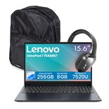 Combo Laptop Lenovo Ideapad 1 15amn7 Amd Ryzen 5-7520u 8gb 256gb Ssd Touch W11h Azul + Audifonos Bluetooth Y Mochila