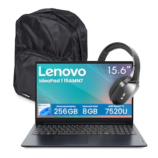 Foto 1 | Foto 1 | Combo Laptop Lenovo Ideapad 1 15amn7 Amd Ryzen 5-7520u 8gb 256gb Ssd Touch W11h Azul + Audifonos Bluetooth Y Mochila