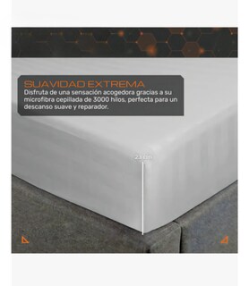 Foto 2 | Foto 2 | Juego De Sábanas Matrimonial 3000 Hilos Suave Diseño Rayado 4 Piezas Color Blanco