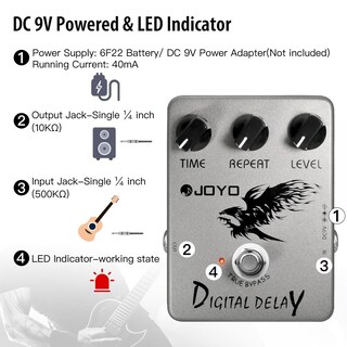 Foto 6 | Foto 6 | Pedal De Efecto De Retardo Joyo Jf-08 Digital Para Guitarra Eléctrica - Venta Internacional.