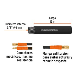 Foto 2 | Foto 2 | Manguera Para Compresor 1/4 Rollo De 15 M 19017 Truper