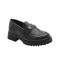 Mocasín Escolar Para Niña Casual De Piel Super Cómodos 18-25.5 Negro