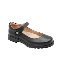 Zapato Escolar Para Niña Piel Flor Ajuste Contactel Cómodos 15-23 Negro